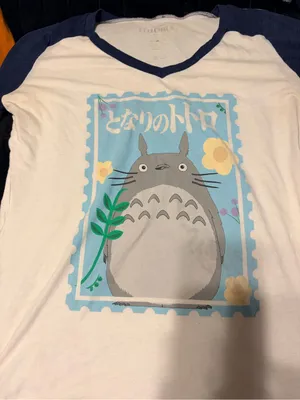 White & Navy My Neighbor Totoro Graphic Raglan Tee thumbnail 2