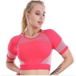 NWT Womens Bolivo Workout Yoga Seamless Open Back Short Sleeves Top - Sz M thumbnail 1
