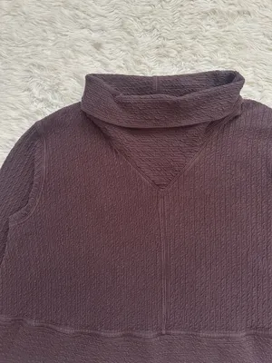 Lululemon Retreat Yourself Pullover Turtleneck Long Sleeve Textured Brown Sz M/L thumbnail 4
