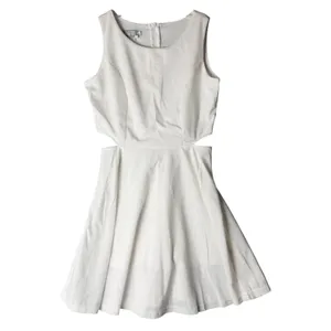 Belongsci Womens White Cut Out‎ Skater Dress Sleeveless Mini 8812# Size S NEW thumbnail 2