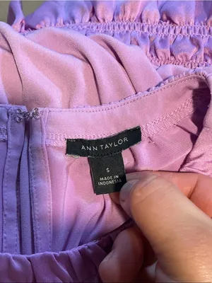 Ann Taylor Lavender Satin Halter with Ruffle Hem thumbnail 3