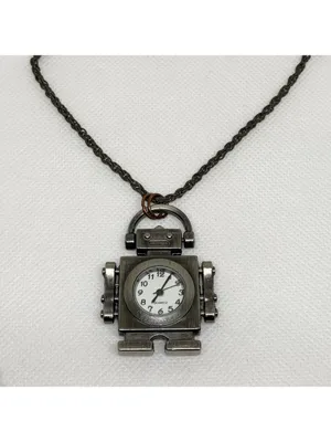 JinXin Robot pendant pocket watch necklace toned 32mm quartz analog running thumbnail 2