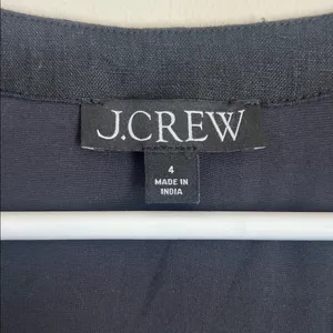 J. Crew womens linen vest Slim-fit vest black sz 4 thumbnail 3