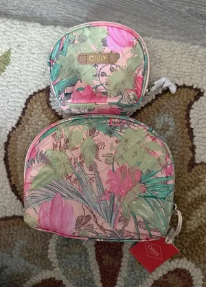 New Y2K Oilily Cosmetic Organizer Toiletry Bag 2 Sizes Pink paisley floral thumbnail 1