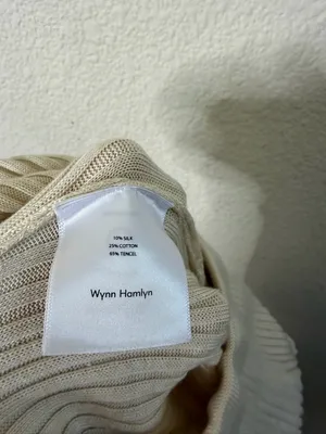 Wynn Hamlin Origami Rib Knit Sill Blend Pull on Pants Off White Cream‎ Size XS thumbnail 4