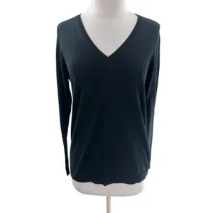 Cuyana Classic Cotton Cashmere V-neck‎ Sweater Black Size XS Silk Lightweight thumbnail 8