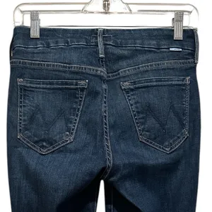 Mother The Looker Crop On The Edge Wash Blue Minimalist Jeans 25 thumbnail 6