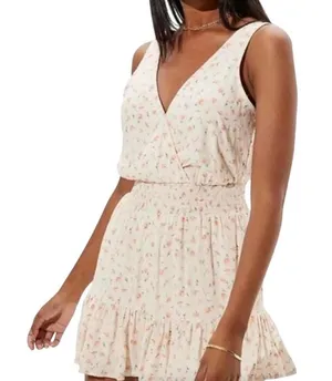 American Eagle floral romper cream thumbnail 1