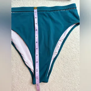 Shade & Shore Blue Bikini Set with Textured Fabric thumbnail 4