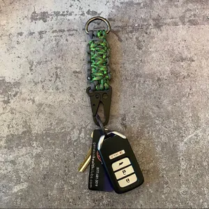 Paracord Keychain Handmade USA Unisex Sporty Green Grey NEW King Cobra thumbnail 11