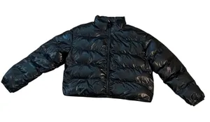 Fabletics Womens Black Shiny Puffer Jacket Size L thumbnail 1