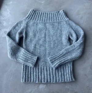 Zara Knit off the shoulder mohair gray sweater - size medium - cute for fall thumbnail 1