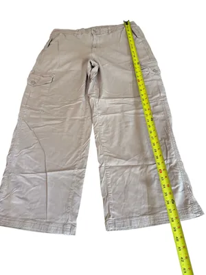 American Eagle Mid Rise Baggy Wide Leg Cargo Pants Womens Size 14 Pale Pink thumbnail 7
