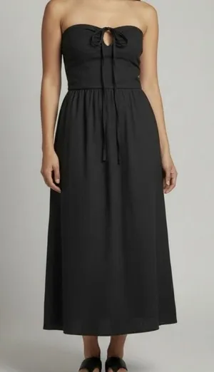 Sincerely Jules Black Strapless Dress Women’s Small Keyhole Front Tie Detail thumbnail 1