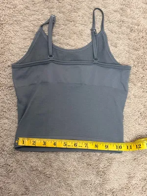 Grey Women's ribbed athletic crop tank top size XS NWOT thumbnail 6