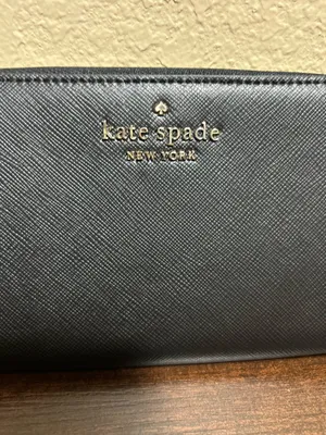 kate spade new york Black Solid Zip-Around Wallet Logo Zipper Card Slots thumbnail 2