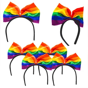 Disney * 🩷 5‎ for $25 sale NWT* 4pc Rainbow Big Bow Headbands thumbnail 1