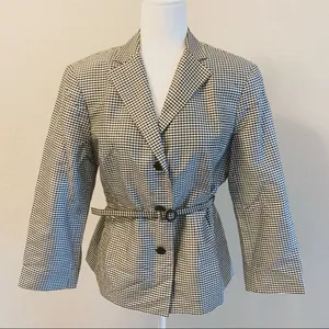 Oscar De La Renta vintage checkered blazer thumbnail 1
