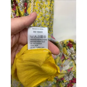 Farm Rio size small petite cantonal lace Yellow Floral Square-Neck Maxi Dress thumbnail 14