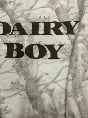 DAIRY BOY Teddy Brown Cream Woodland Camo Crew Sweatshirt XS Cotton Sold Out thumbnail 3