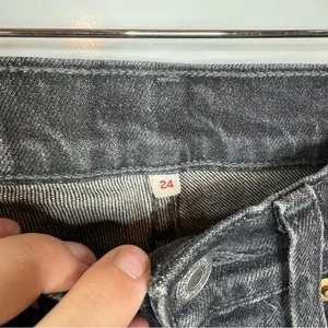 Levi's Washed Black Button Fly‎ Straight Leg Jeans Size 24 thumbnail 4