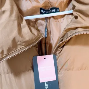 PrettyLitttleThing Chocolate soft nylon oversized padded MAXI COAT thumbnail 2