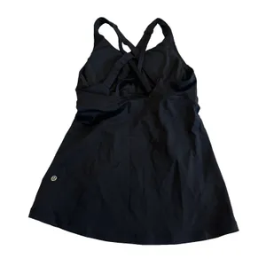 Lululemon Stash N Run Tank Top Built In Bra Size 4 Black Criss Cross Pockets thumbnail 5