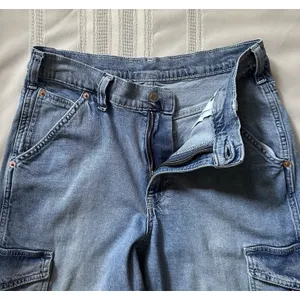 Gap 90s Loose Mid-Rise Cargo Jeans, Size 28 (6R), Light Blue Denim, Straight Leg thumbnail 15
