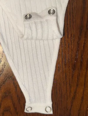 White forever 21 ribbed long sleeve bodysuit  thumbnail 4