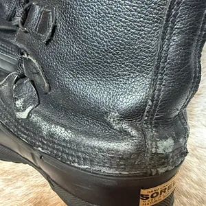 Sorel Manitou Black Leather Snow Boots Womens‎ Sz 9 A22 thumbnail 9