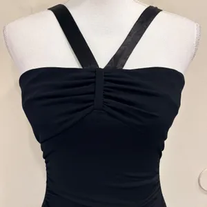 Y2K City Triangles Black Ruched Halter Cocktail Dress XS Party Going‎ Out Hoco thumbnail 3