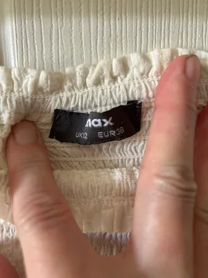 Max 100% Cotton Smocked Ivory Cream Eyelet Cottagecore Feminine Summer Top Med‎ thumbnail 7