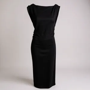 SNDYS Leena Maxi Dress in Black - Off-Shoulder Cotton Knit - Size S thumbnail 5