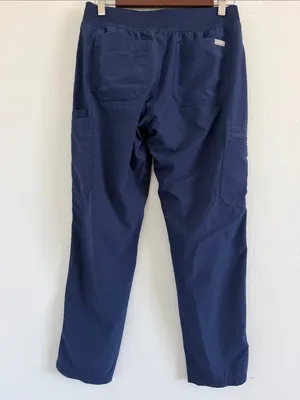 FIGS Yola Skinny Scrub Pants Small Petite Navy Blue FREEx Medical Nursing thumbnail 3
