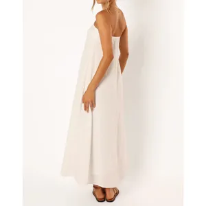 Petal + Pup White Maxi Dress Women’s Medium Strapless Tube Dress Summer Resort thumbnail 2