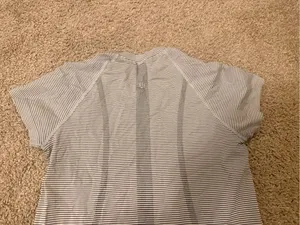 lululemon athletica Striped Swiftly Tech in Black and White thumbnail 6