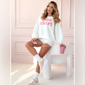 White and Pink 'Mon Chéri' Sweatshirt thumbnail 6