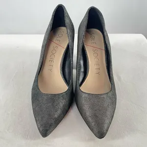 Sole Society Twila Block Heel Point‎ Toe Pump in Cement Size 7 thumbnail 3