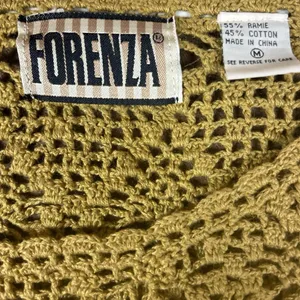 Forenza Vintage whimsical crochet knit green fairy top size M thumbnail 5