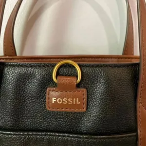 Fossil Cowhide Leather Black And Brown Shoulder Crossbody bag #768 thumbnail 6