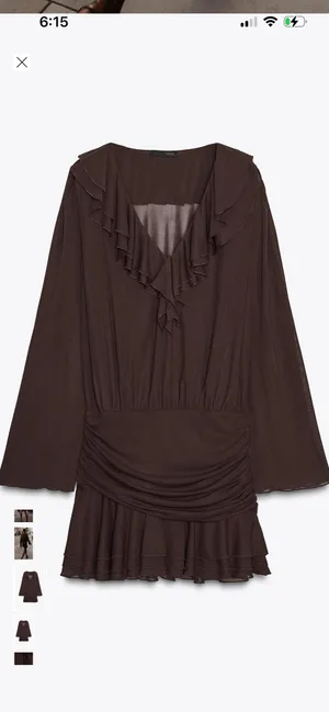 ZARA Short ruffle dress thumbnail 3