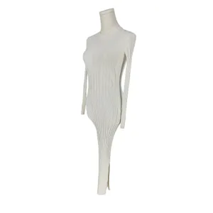 FRAME Ribbed Off White Long Sleeve Midi Sweater Dress Size XXS thumbnail 6