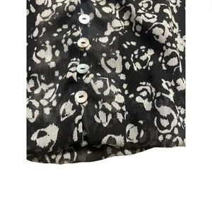 Joie blouse black and white multi print floral sz Large thumbnail 4