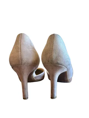 Naturalizer Blush Pink Patent and Suede Mid Heels thumbnail 3