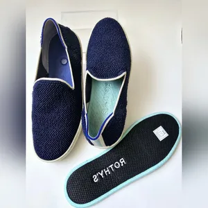 Rothy's The Slip On Terry Sapphire Fabric Low Top Lifestyle Sneakers Wom… thumbnail 10