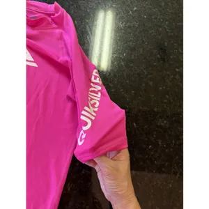 Quiksilver Women's Rashguard Sz Sm Hot Pink‎ Swim Shirt Compression Surfer Beach thumbnail 2