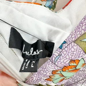 Lulus Amara White Multi Paisley Print Wrap Midi Dress Cocktail Resort XL NWT thumbnail 10