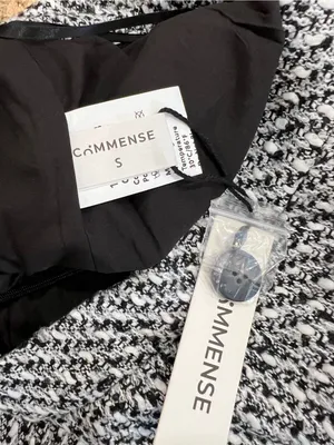 Commense Button Front Tweed Maxi Skirt Black White Small NWT Sold Out thumbnail 3