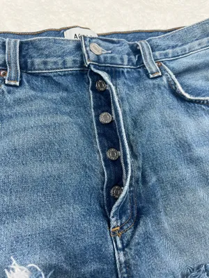 AGOLDE Ridley High Rise Denim Shorts Women’s 32 Chant Distressed Cutoff thumbnail 2