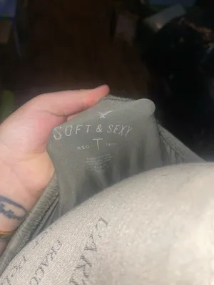 olive green off-the-shoulder flounce top by American Eagle Outfitters thumbnail 3
